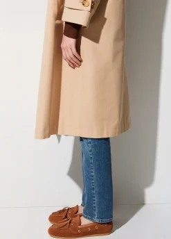 Mocassini in suede con nappine