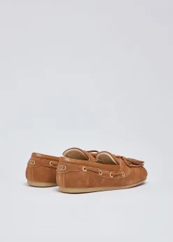 Mocassini in suede con nappine