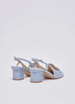 Mocassini slingback in vernice