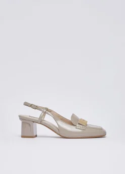 Mocassini slingback in vernice