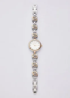 Orologio bicolor in acciaio con logo