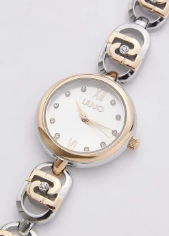 Orologio bicolor in acciaio con logo