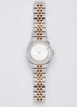 Orologio in acciaio bicolor con brill