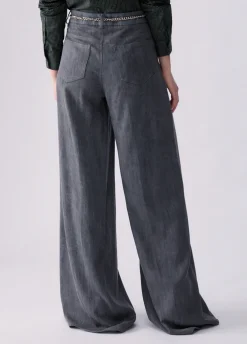 Pantalone flare con cintura