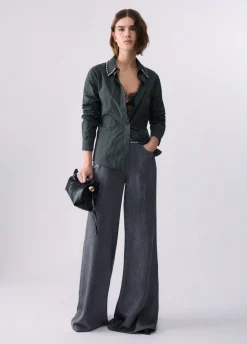 Pantalone flare con cintura