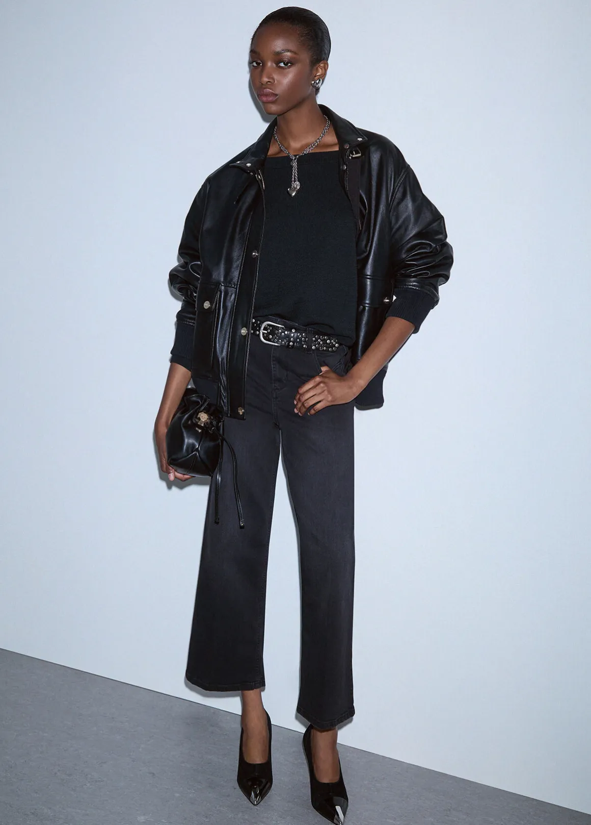 Pantalone flare cropped