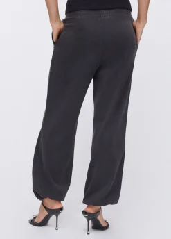 Pantalone in jersey délavé con strass