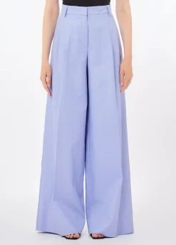 Pantaloni a palazzo in lino e cotone