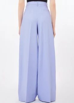 Pantaloni a palazzo in lino e cotone