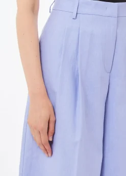 Pantaloni a palazzo in lino e cotone