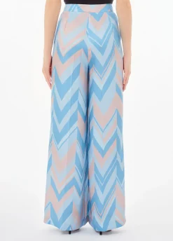 Pantaloni a palazzo in twill stampato