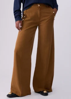 Pantaloni a vita alta con bottoni