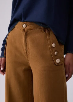 Pantaloni a vita alta con bottoni