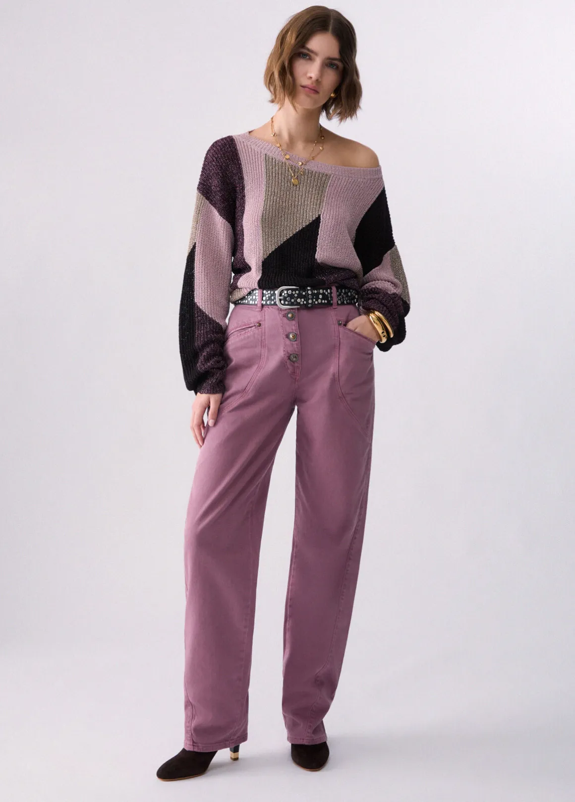 Pantaloni baggy a vita bassa