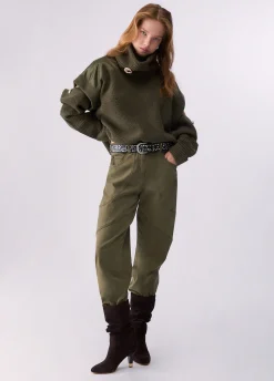 Pantaloni baggy in gabardine
