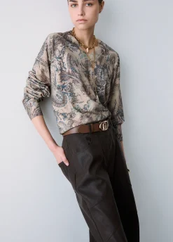 Pantaloni baggy in tessuto spalmato