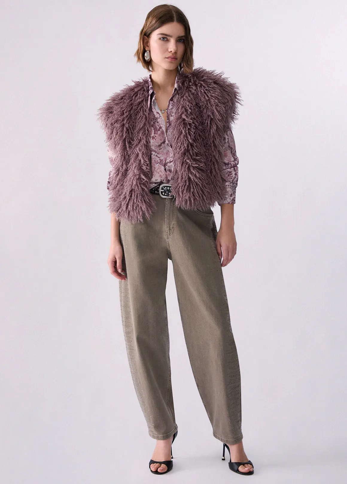 Pantaloni balloon con micro-strass