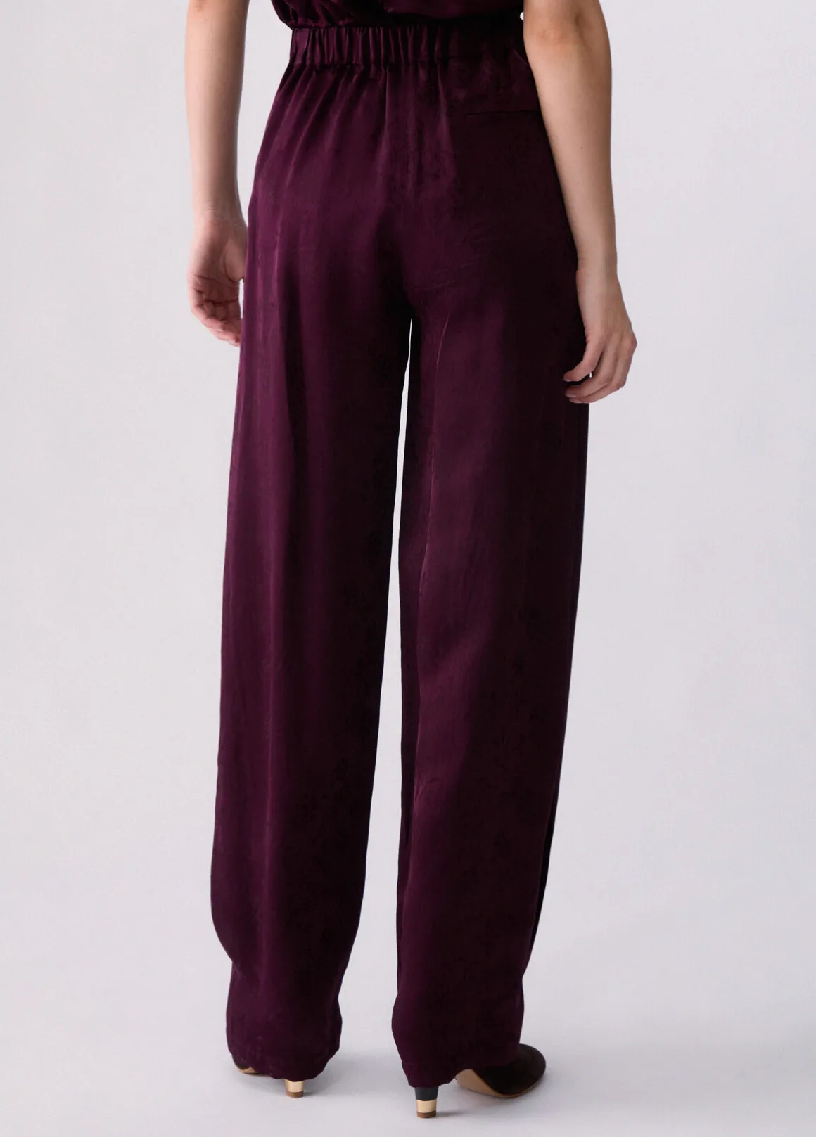 Pantaloni balloon in raso jacquard
