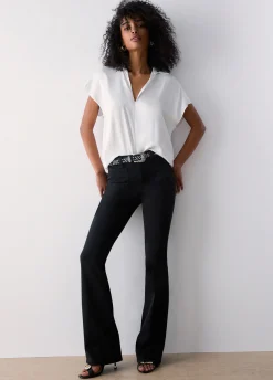 Pantaloni bootcut a vita alta