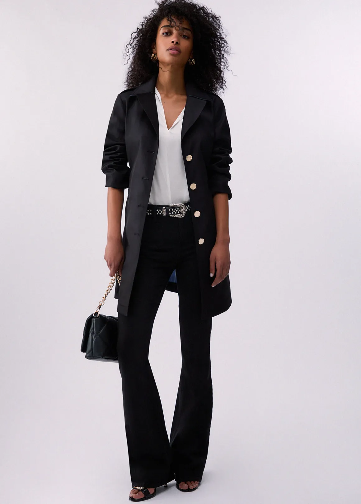 Pantaloni bootcut a vita alta