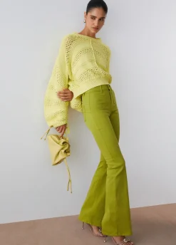 Pantaloni bootcut a vita alta