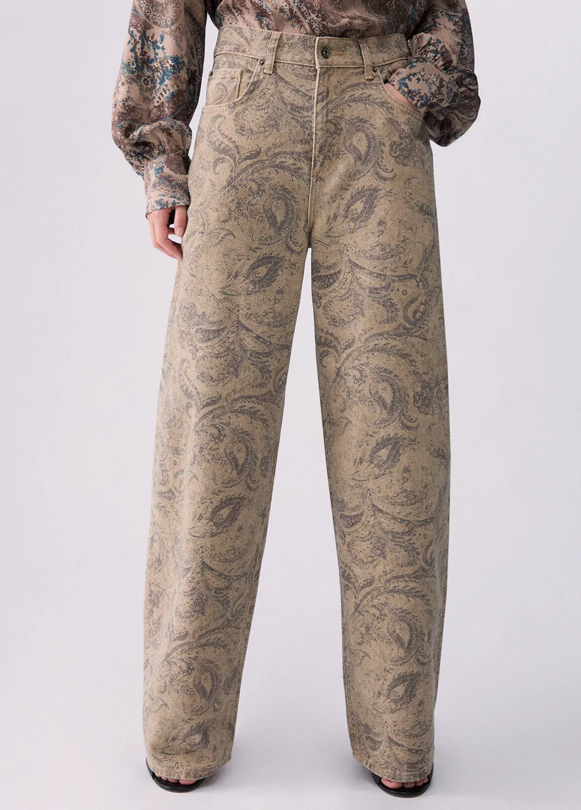 Pantaloni boy con stampa glitter
