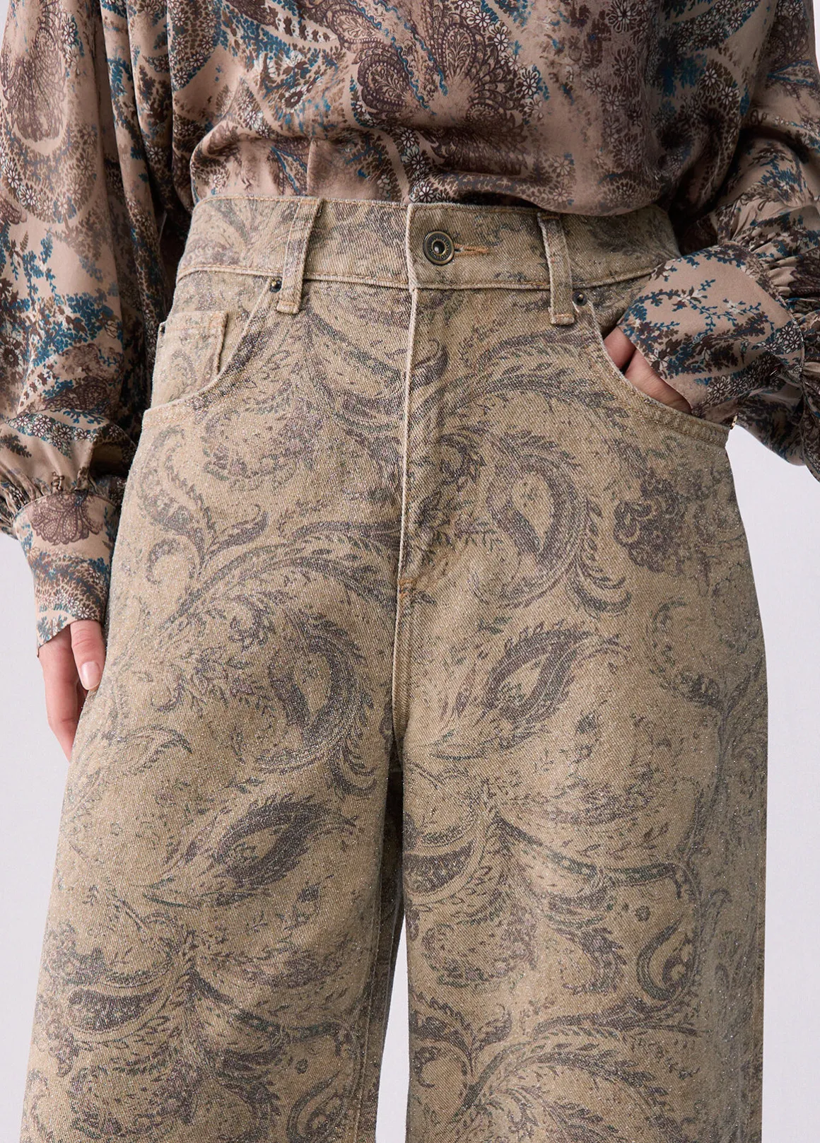 Pantaloni boy con stampa glitter