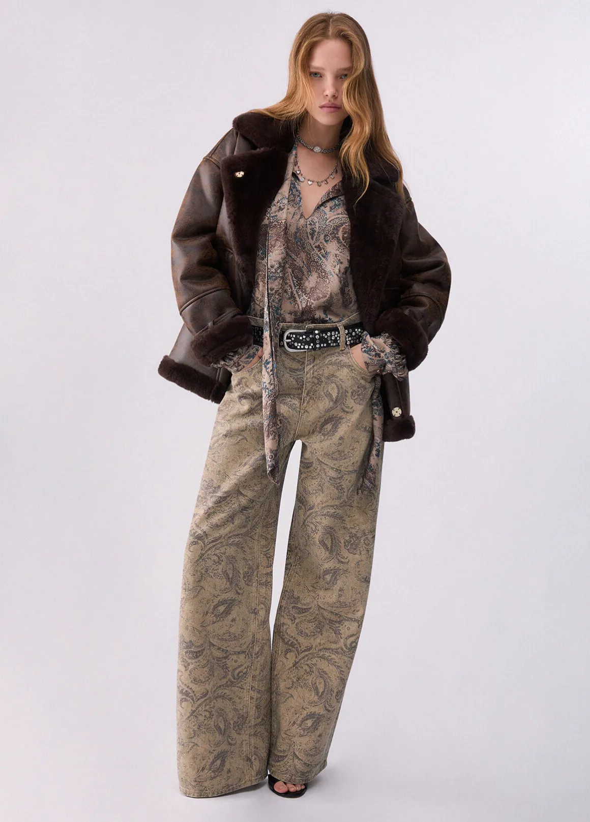 Pantaloni boy con stampa glitter