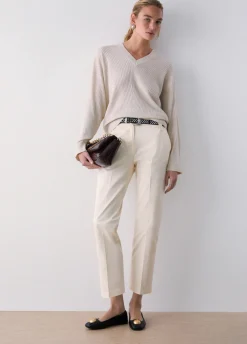 Pantaloni chino in gabardine