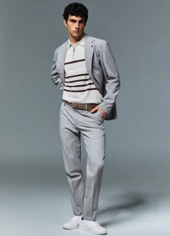 Pantaloni chino in misto lana