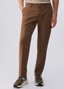 Pantaloni chino in misto lana