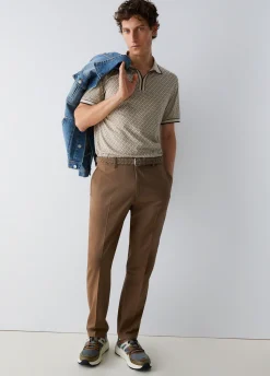 Pantaloni chino in misto lana