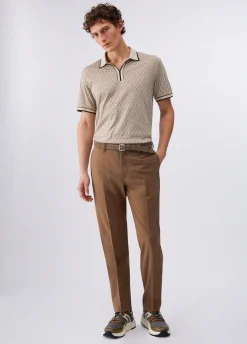 Pantaloni chino in misto lana
