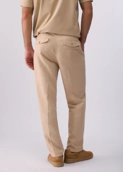 Pantaloni chino in misto lino