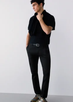 Pantaloni chino in raso
