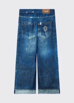 Pantaloni con stampa denim