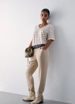 Pantaloni con strass