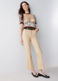 Pantaloni cropped a vita alta