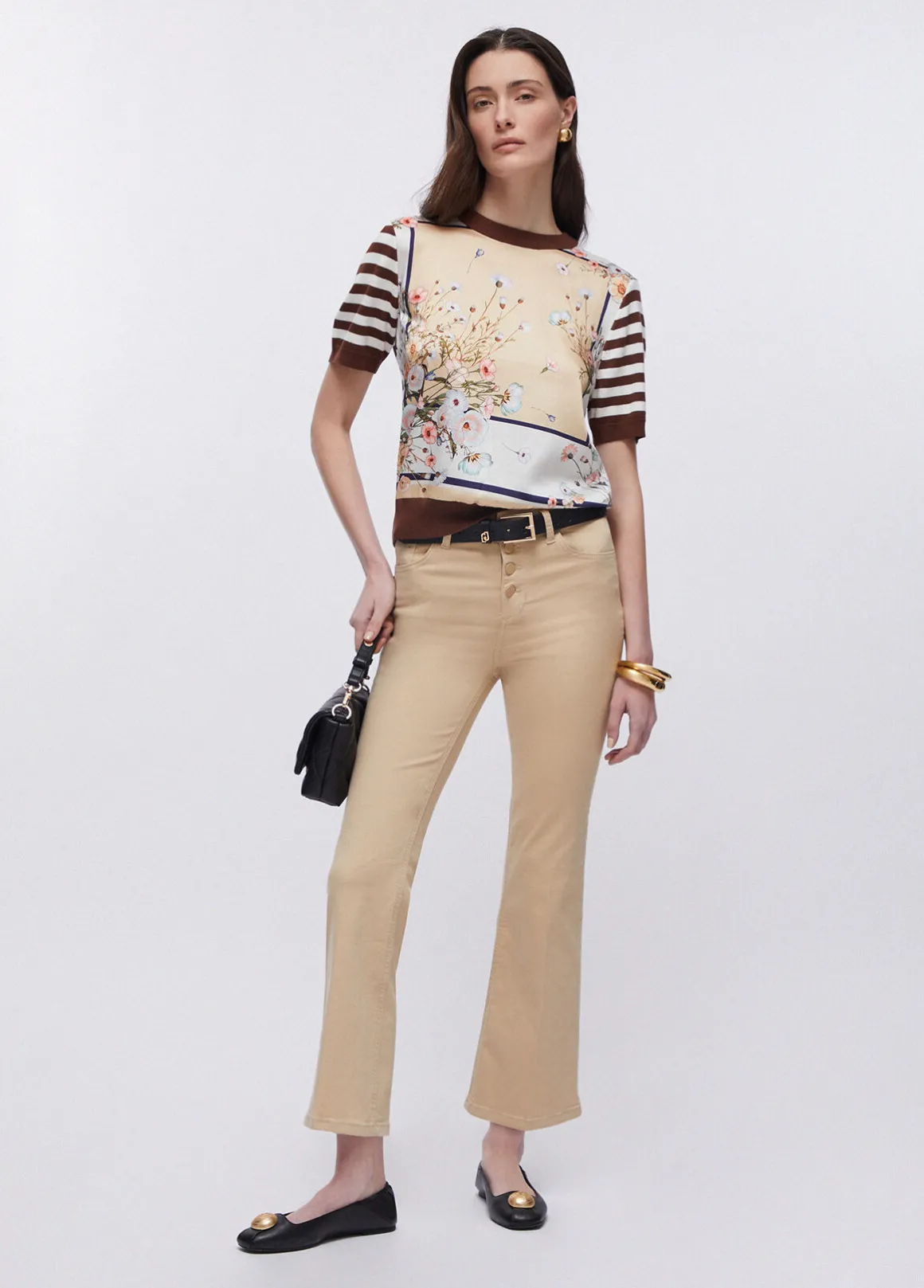 Pantaloni cropped a vita alta