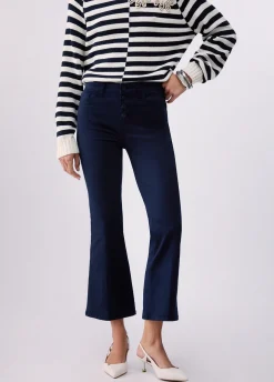 Pantaloni cropped a vita alta