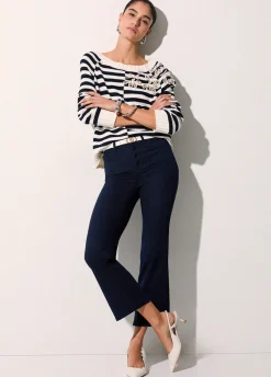 Pantaloni cropped a vita alta