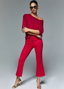Pantaloni cropped a vita alta