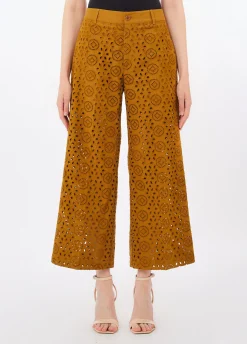 Pantaloni cropped in sangallo