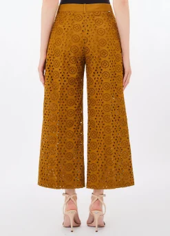Pantaloni cropped in sangallo