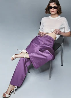Pantaloni flare a vita alta