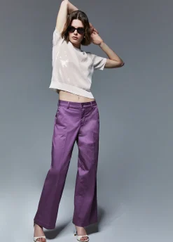 Pantaloni flare a vita alta