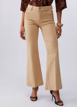 Pantaloni flare con bottoni logati