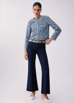 Pantaloni flare con bottoni logati
