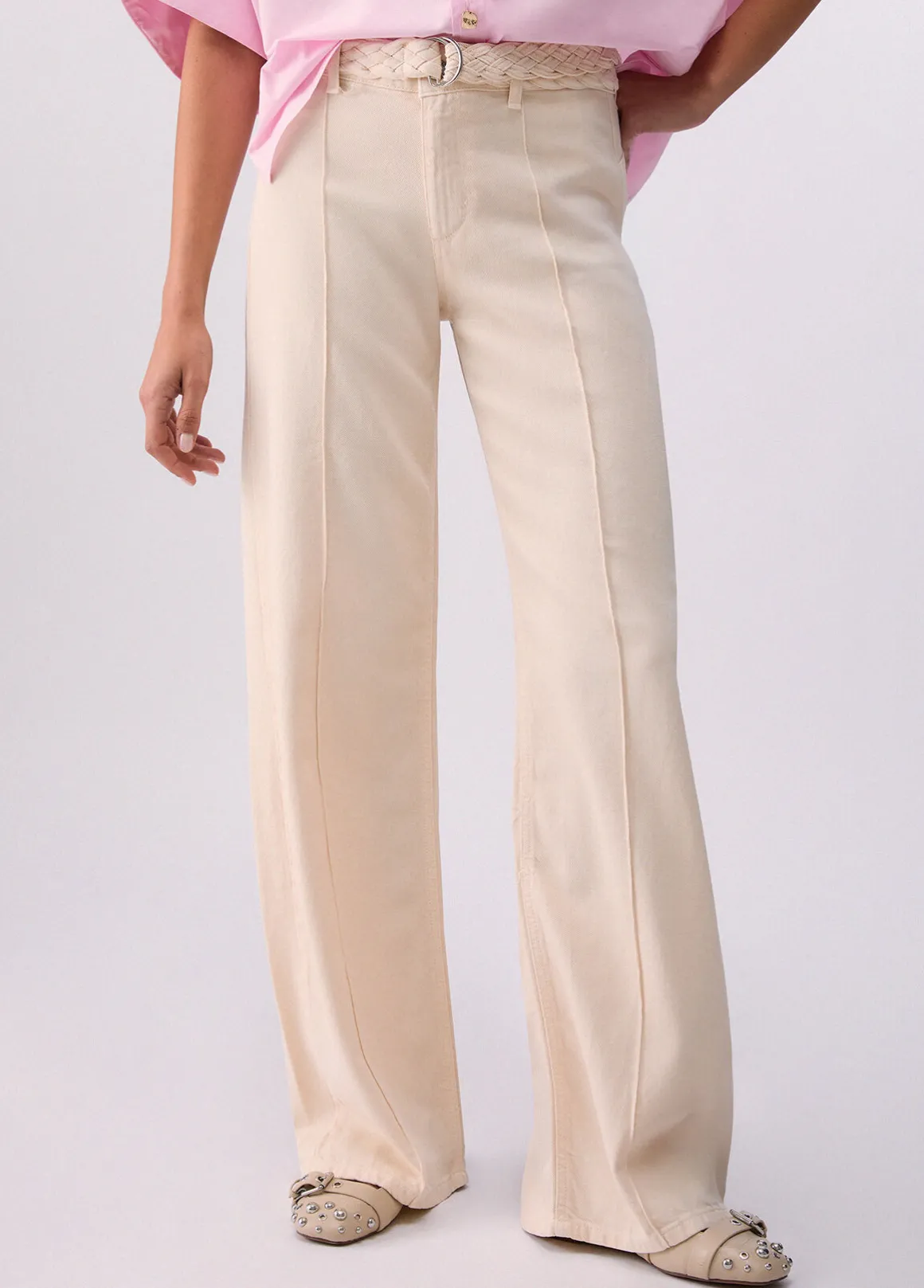 Pantaloni flare con cintura