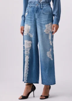 Pantaloni flare con stampa digitale
